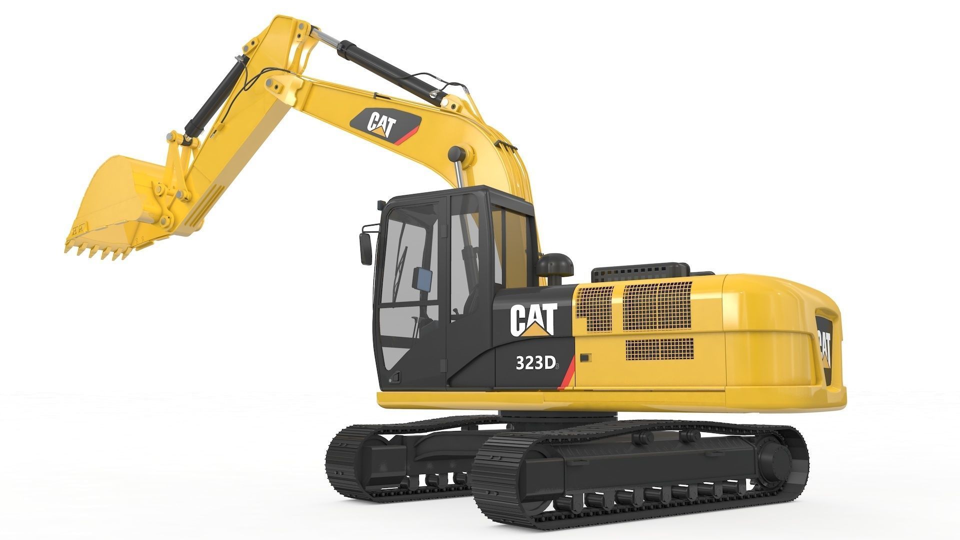 Excavator Medium Rigged 3D model_40