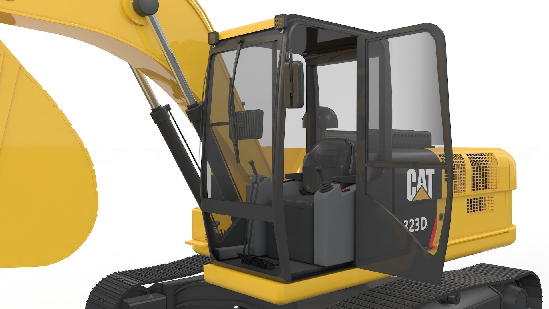 Excavator Medium Rigged 3D model_41
