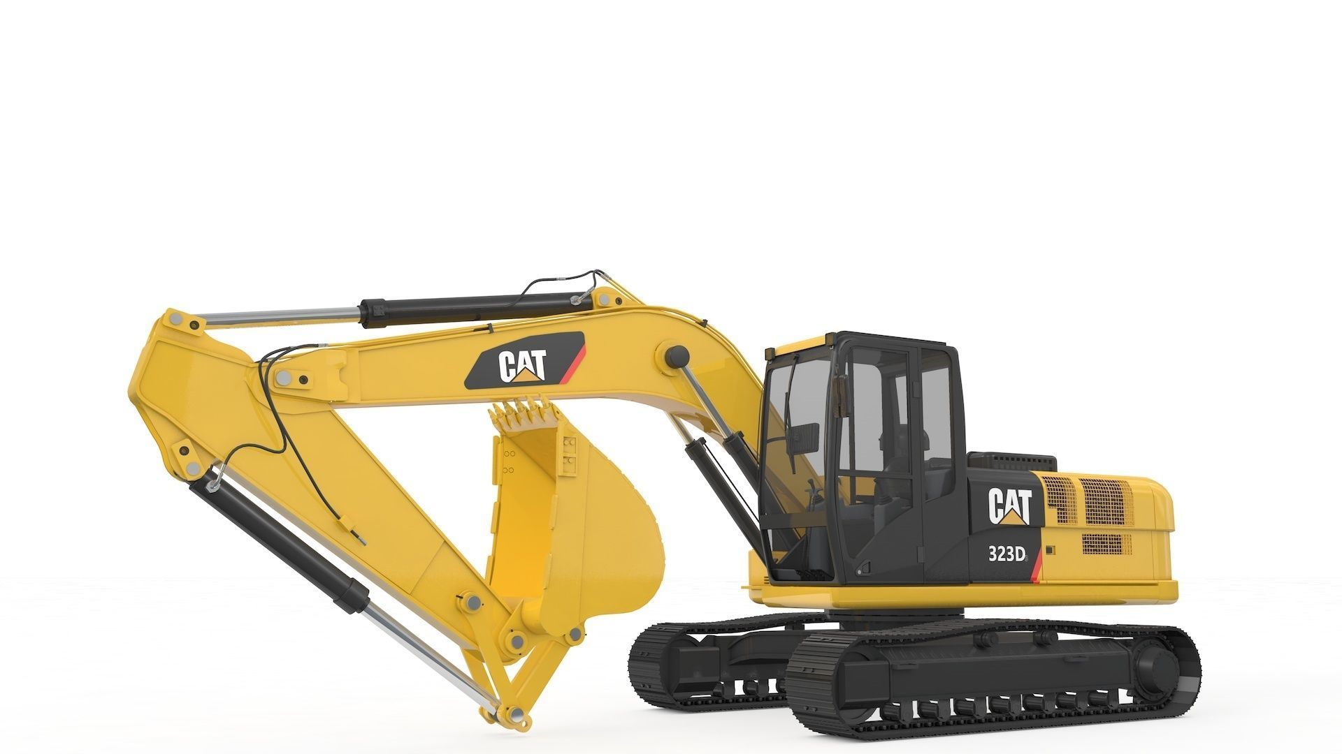 Excavator Medium Rigged 3D model_9