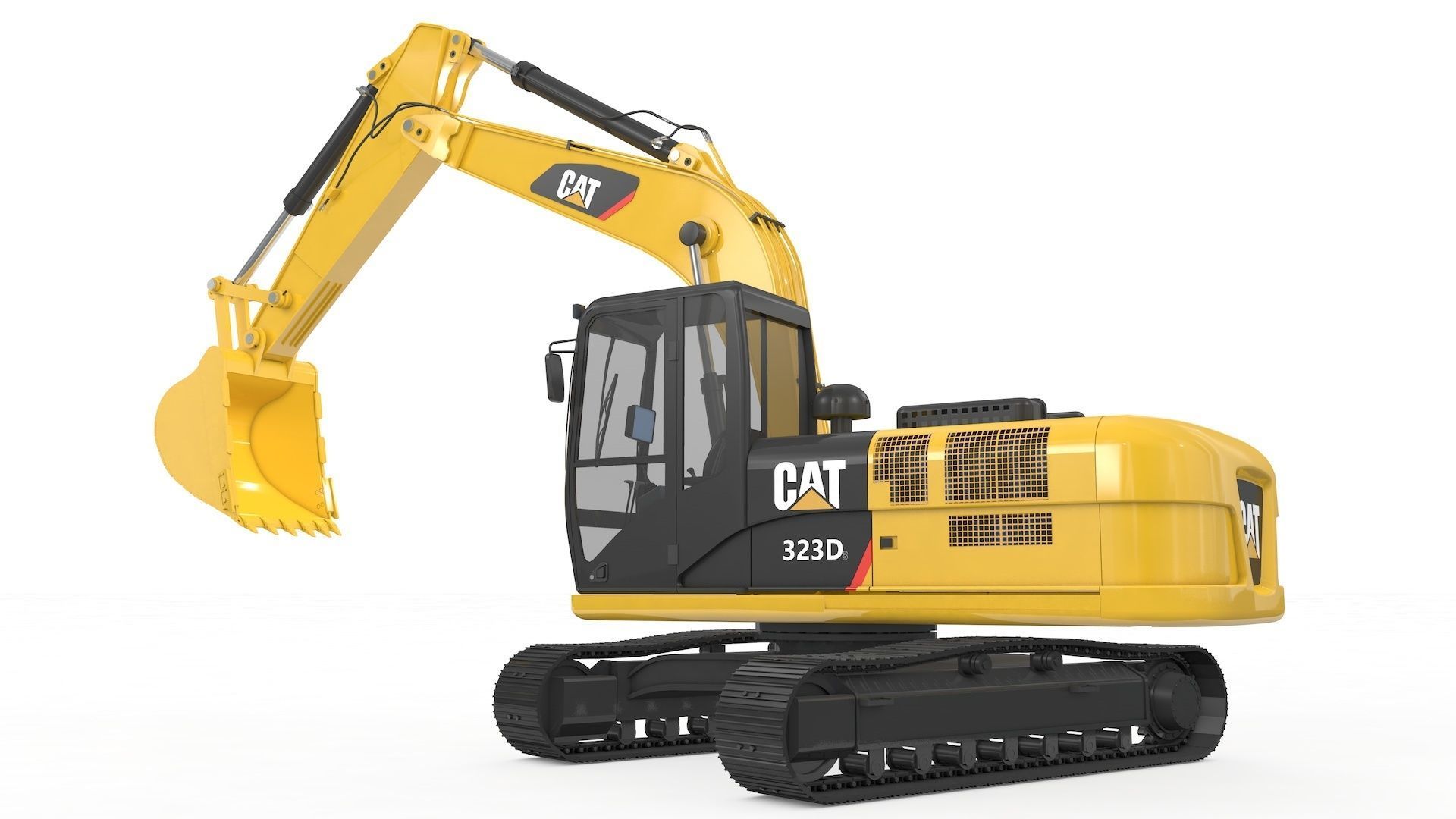 Excavator Medium Rigged 3D model_37