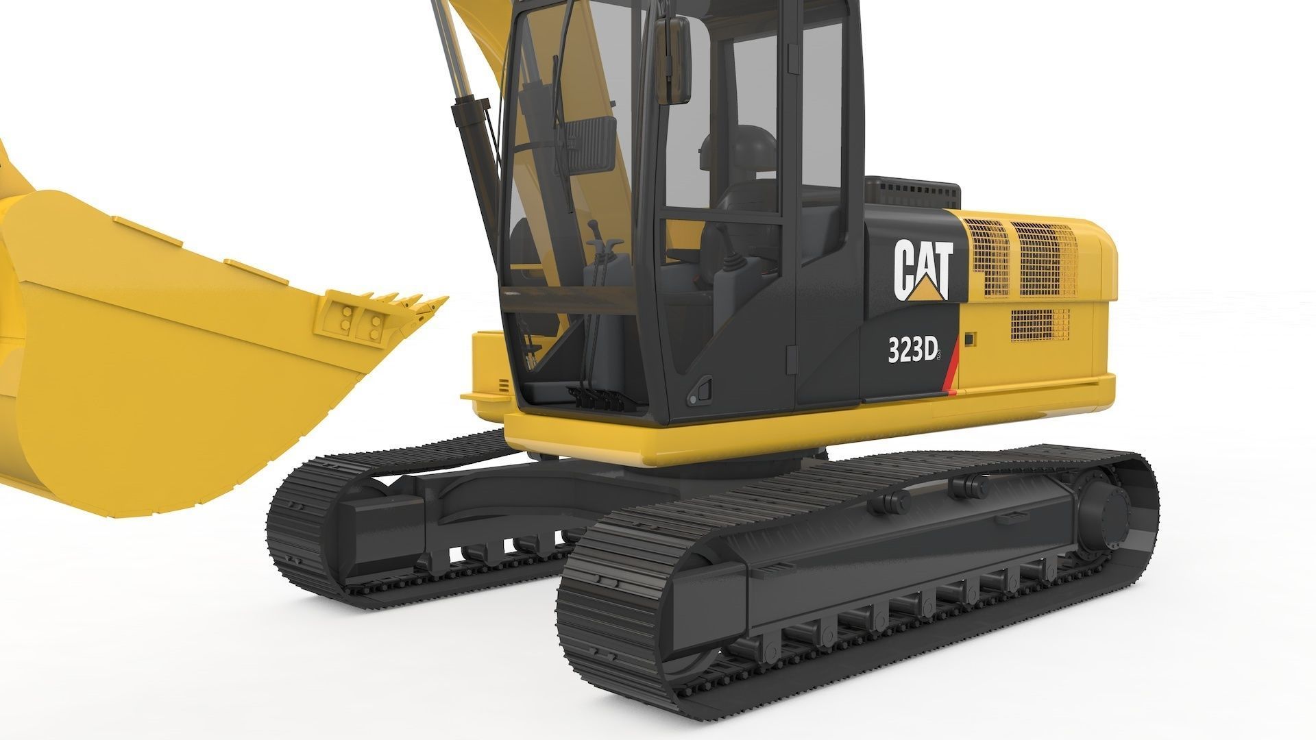 Excavator Medium Rigged 3D model_20