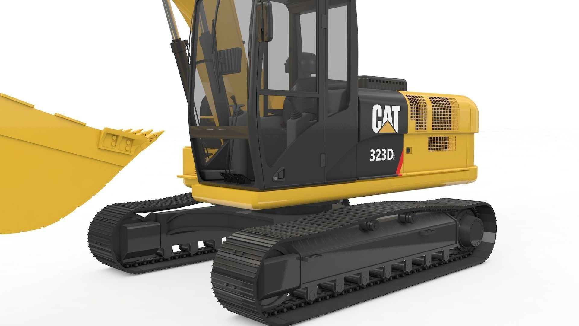 Excavator Medium Rigged 3D model_25