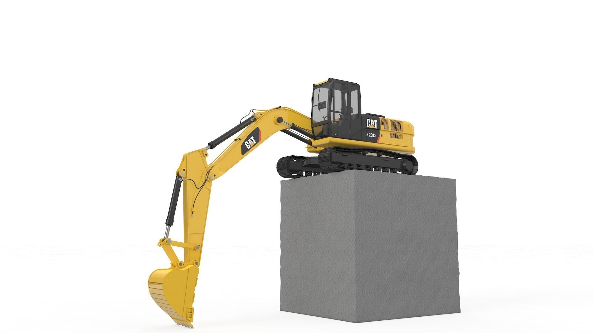 Excavator Medium Rigged 3D model_31