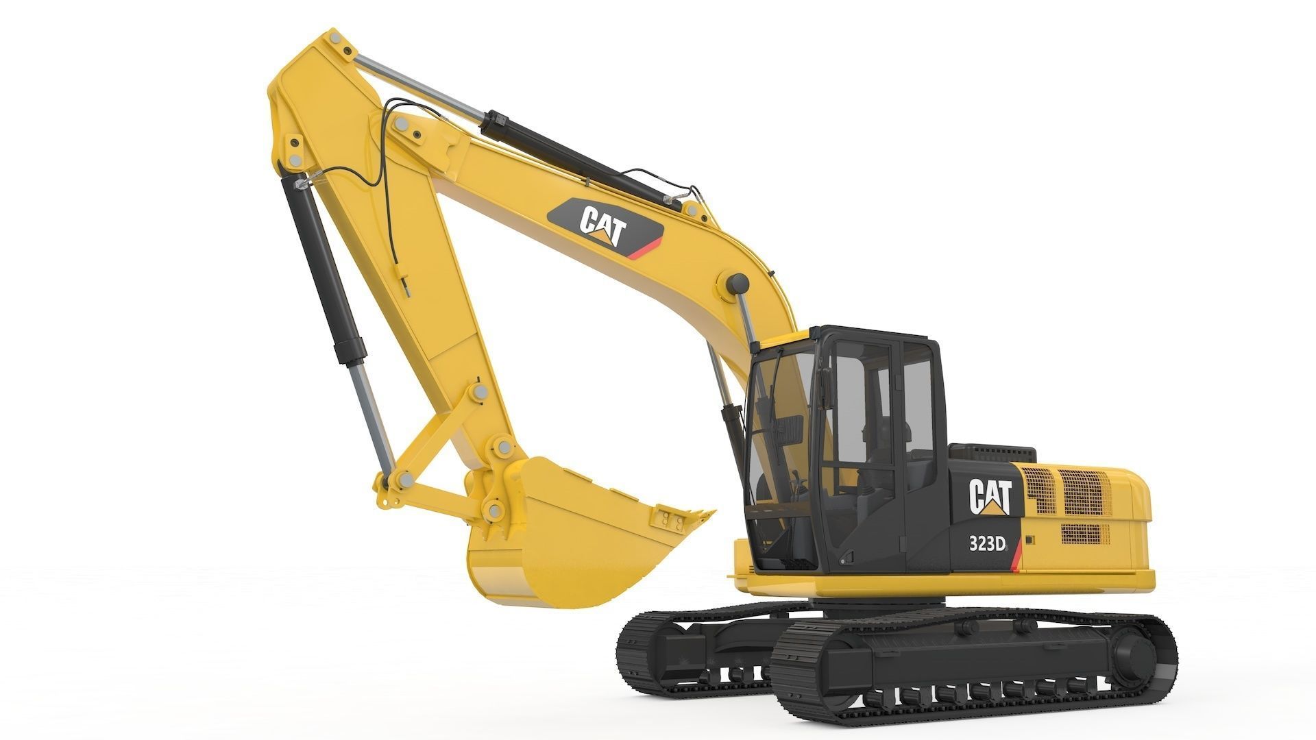 Excavator Medium Rigged 3D model_16