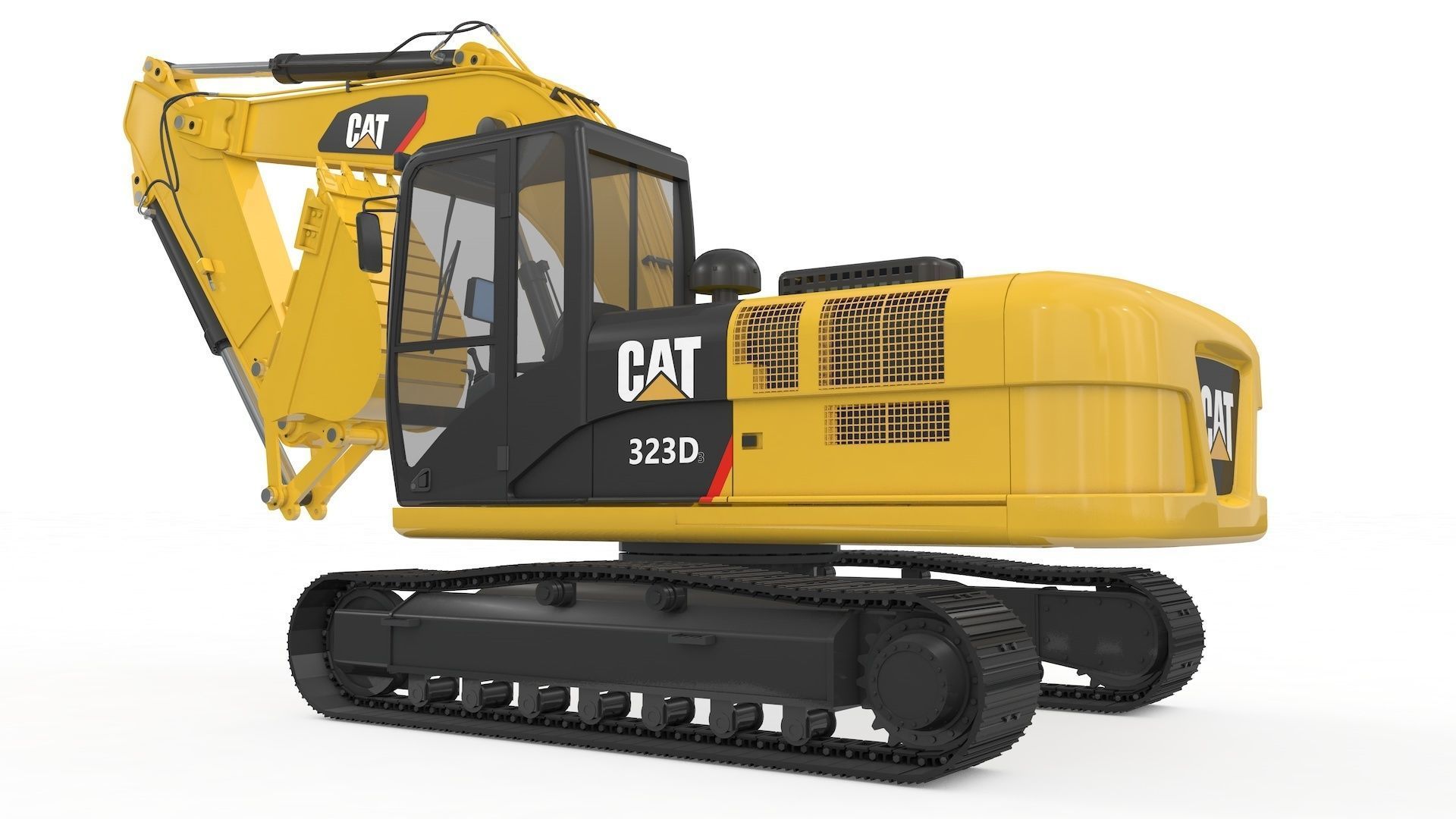 Excavator Medium Rigged 3D model_1