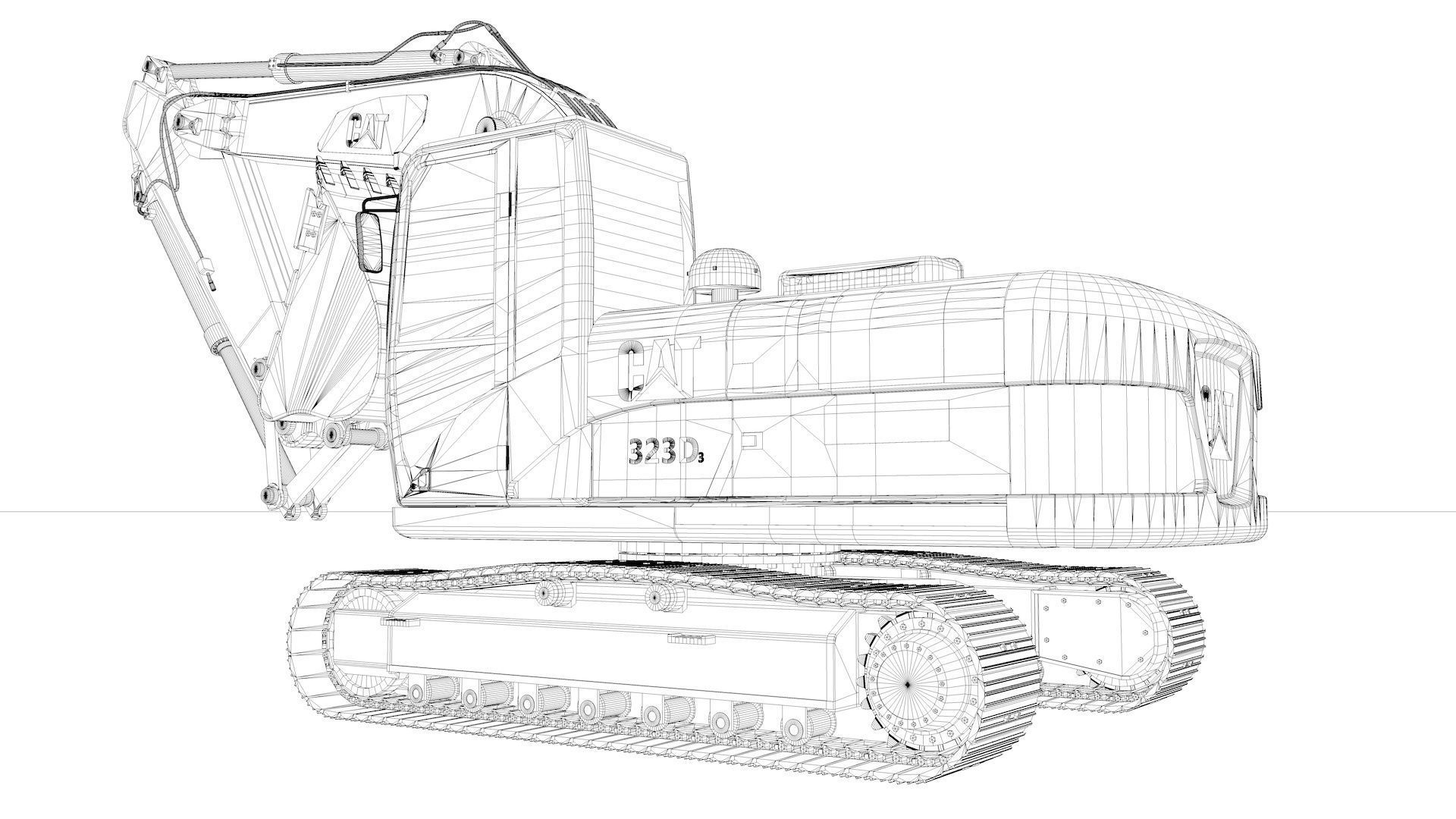 Excavator Medium Rigged 3D model_46