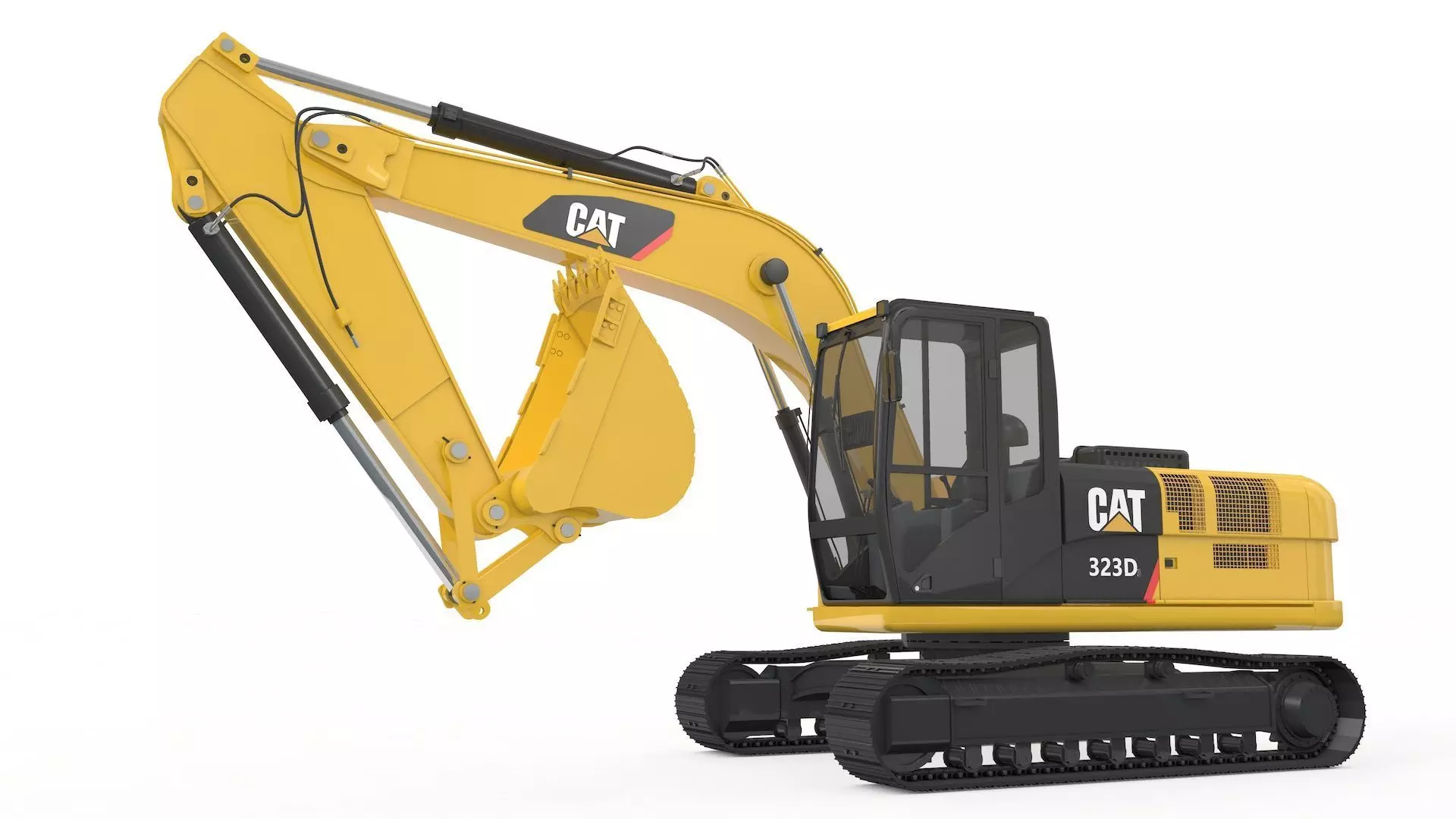 Excavator Medium Rigged 3D model_0