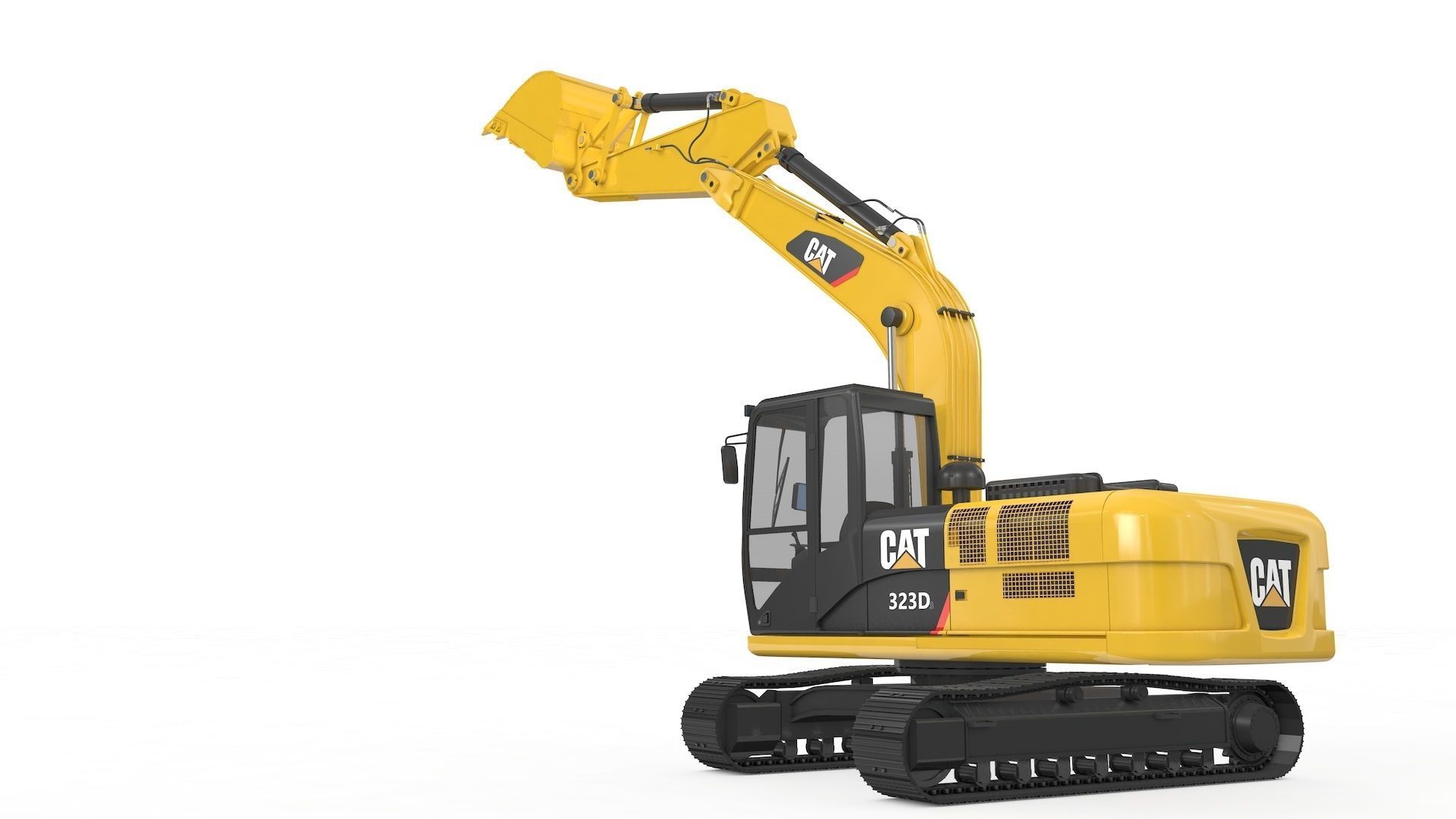 Excavator Medium Rigged 3D model_13