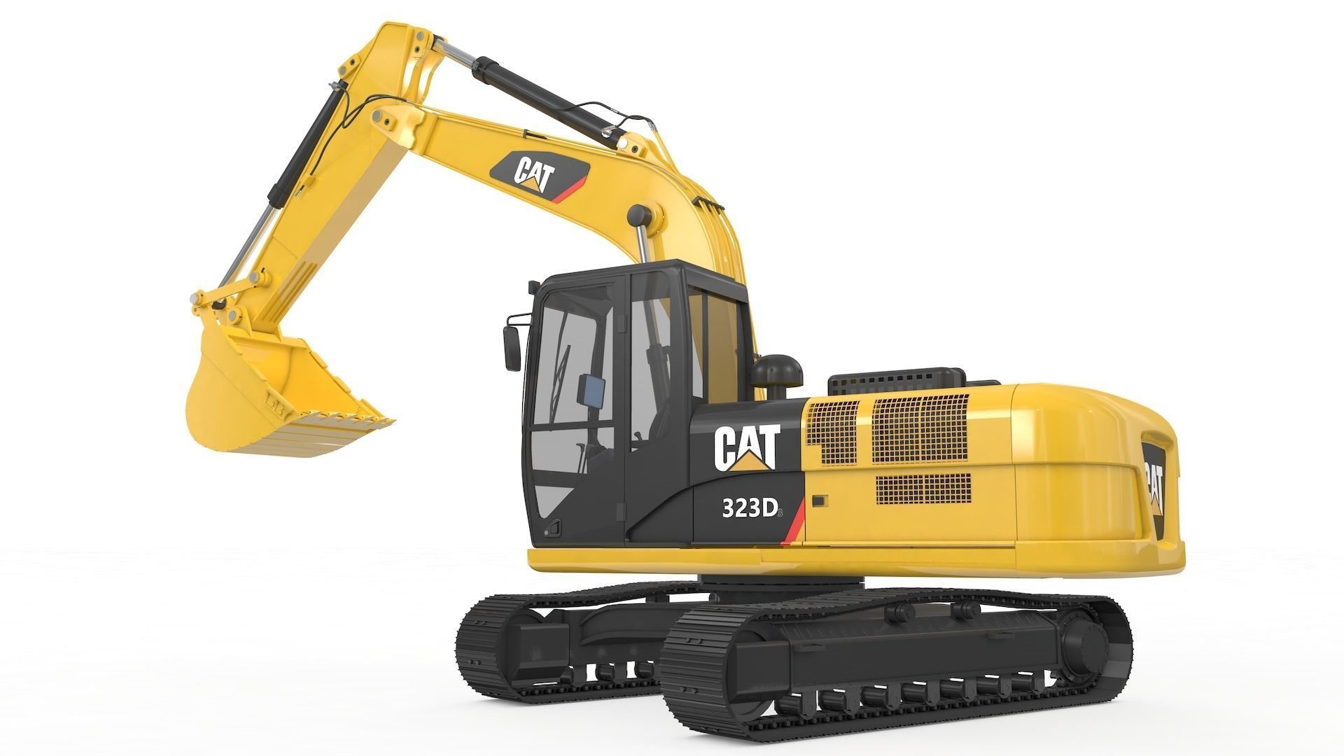 Excavator Medium Rigged 3D model_36