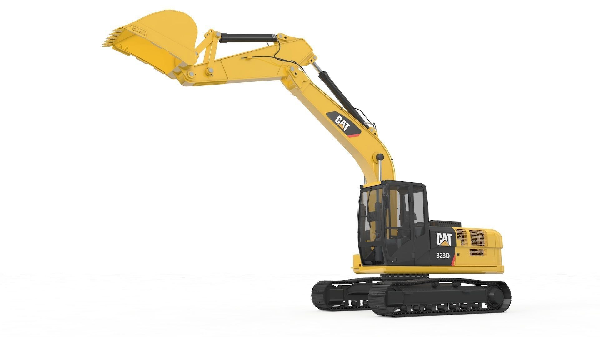 Excavator Medium Rigged 3D model_6