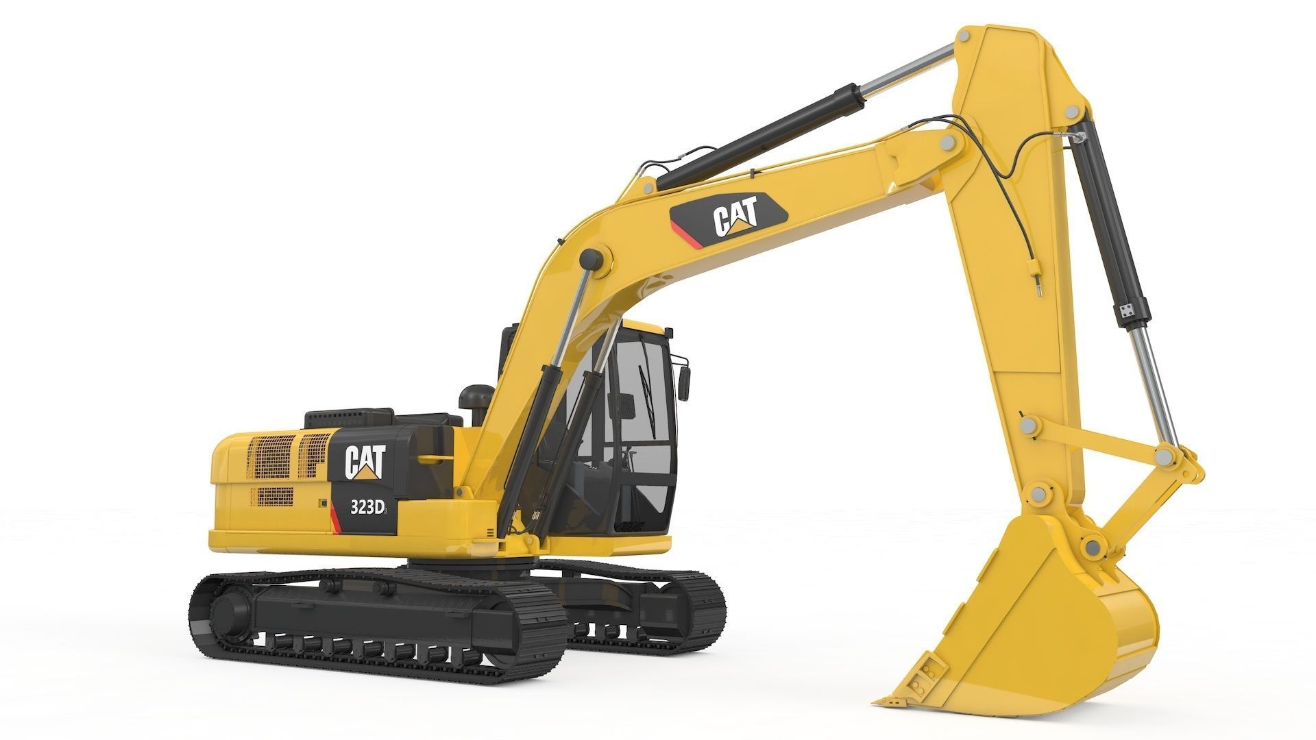 Excavator Medium Rigged 3D model_5