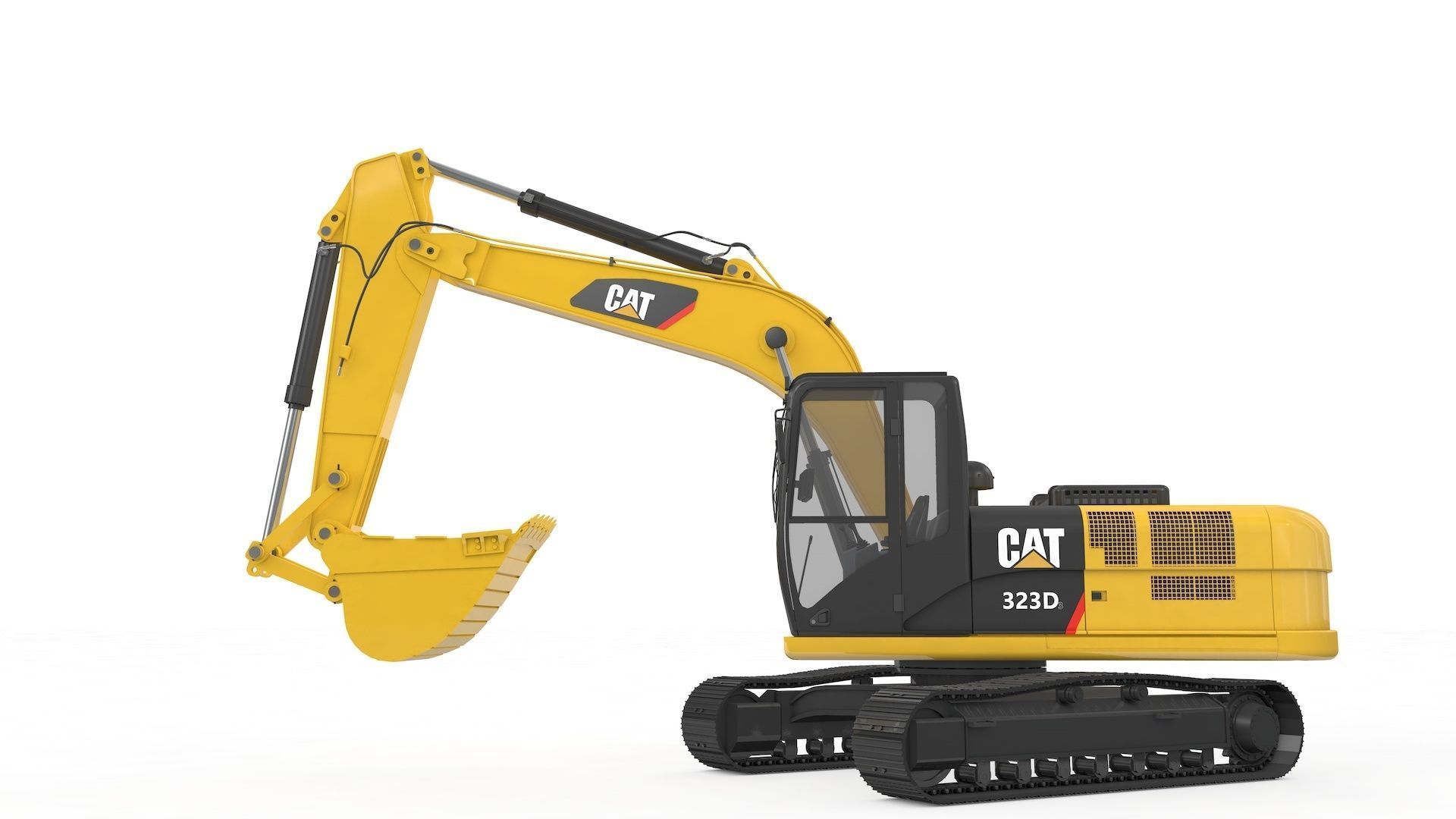 Excavator Medium Rigged 3D model_11