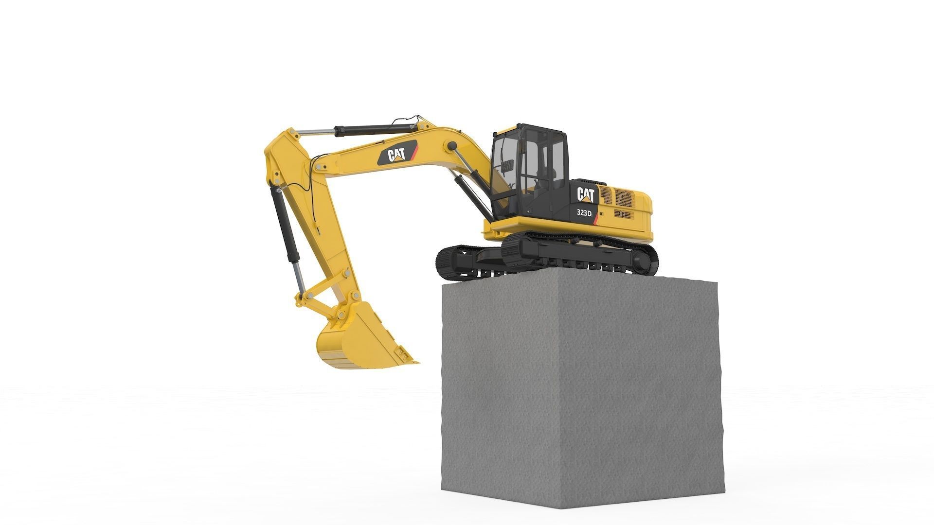 Excavator Medium Rigged 3D model_30