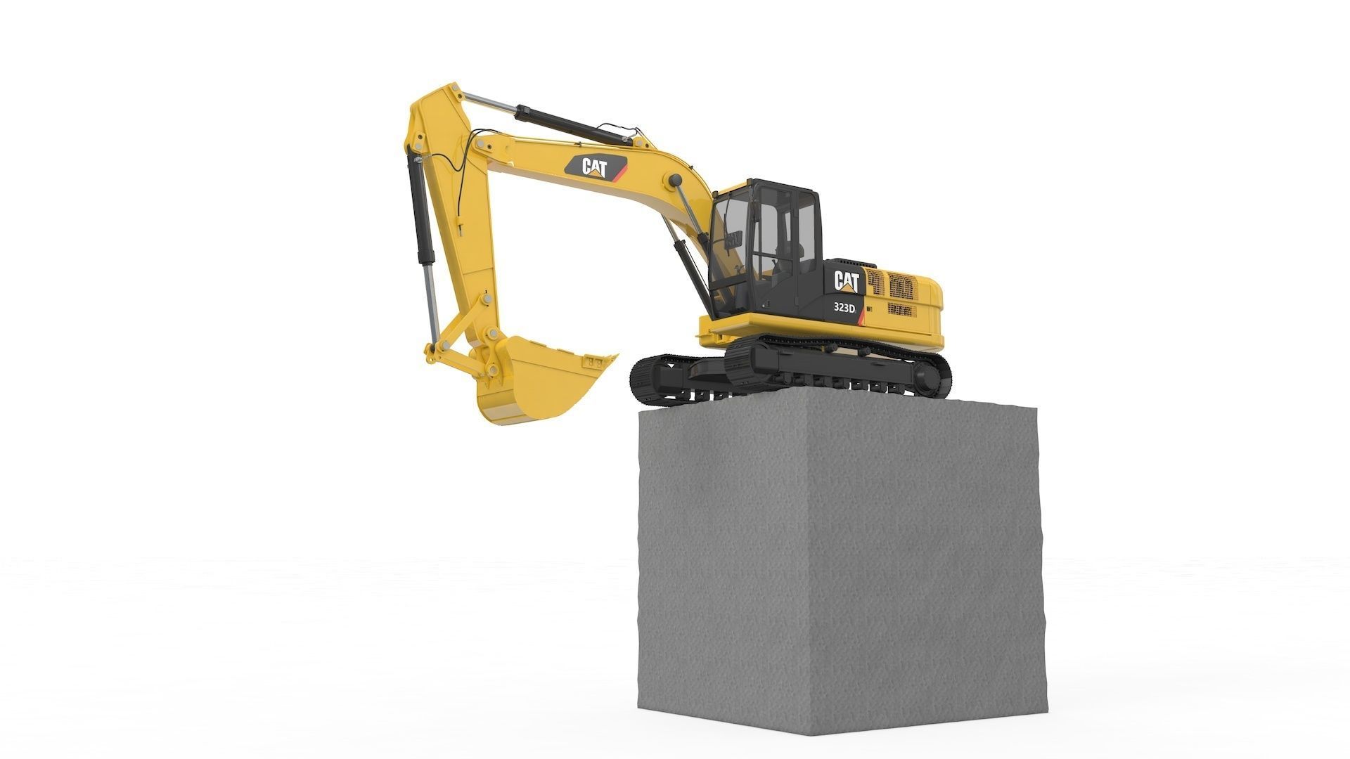 Excavator Medium Rigged 3D model_34