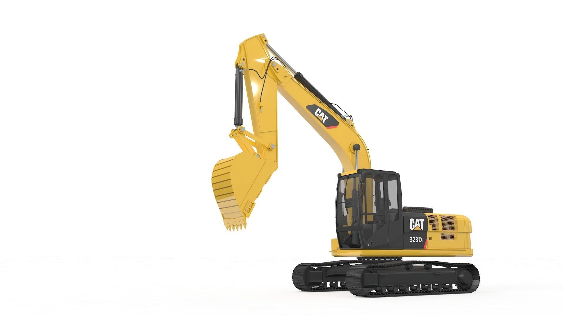 Excavator Medium Rigged 3D model_7
