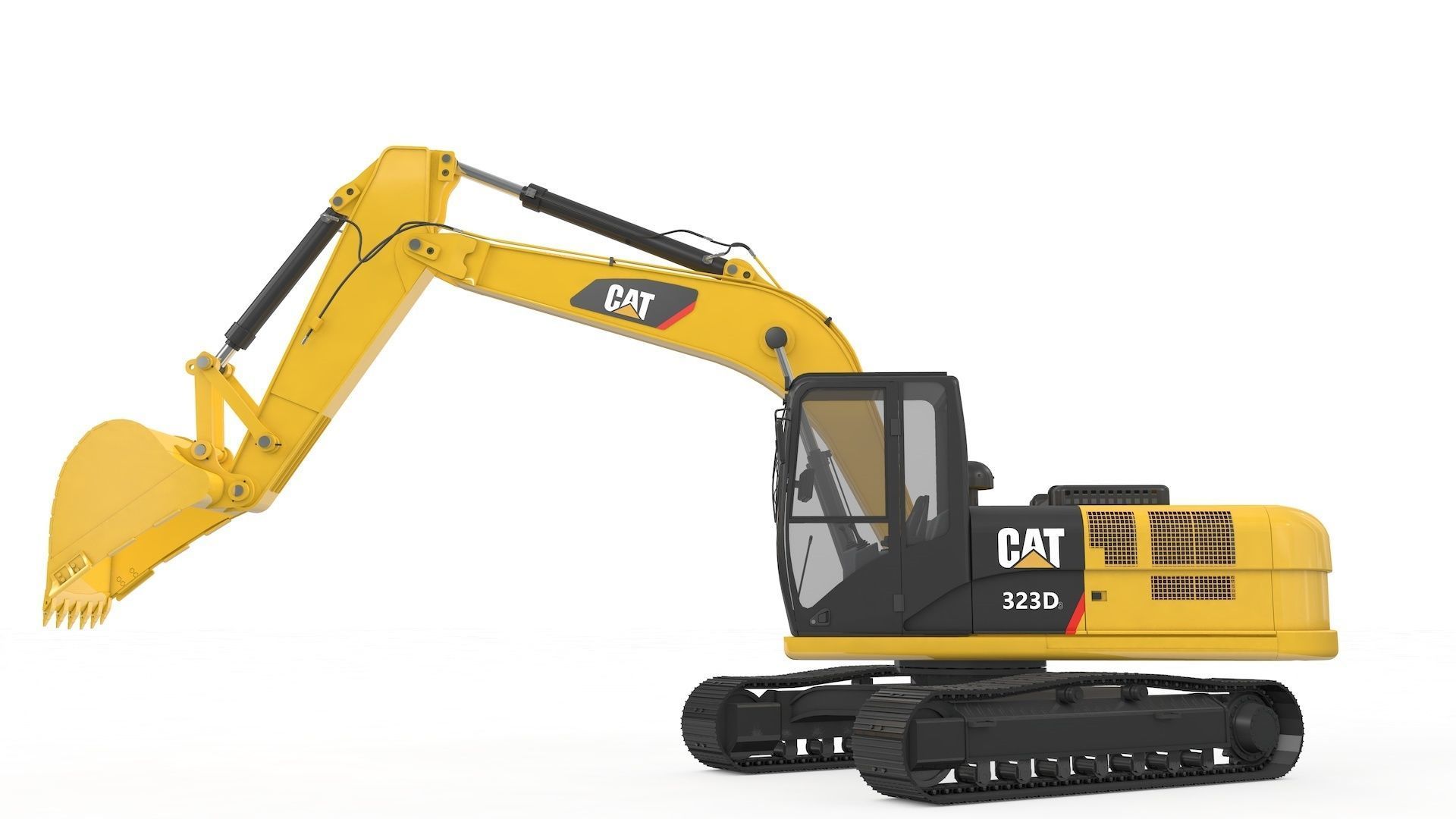 Excavator Medium Rigged 3D model_12