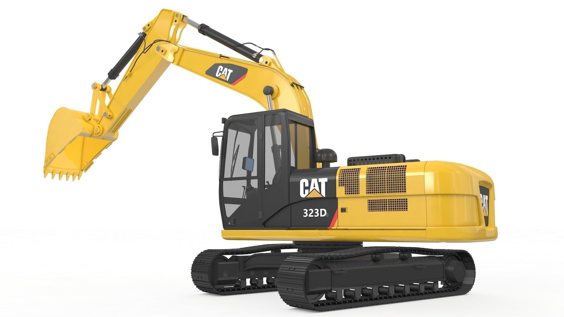 Excavator Medium Rigged 3D model_39