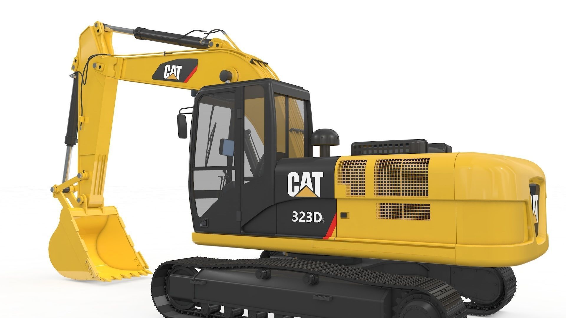 Excavator Medium Rigged 3D model_43