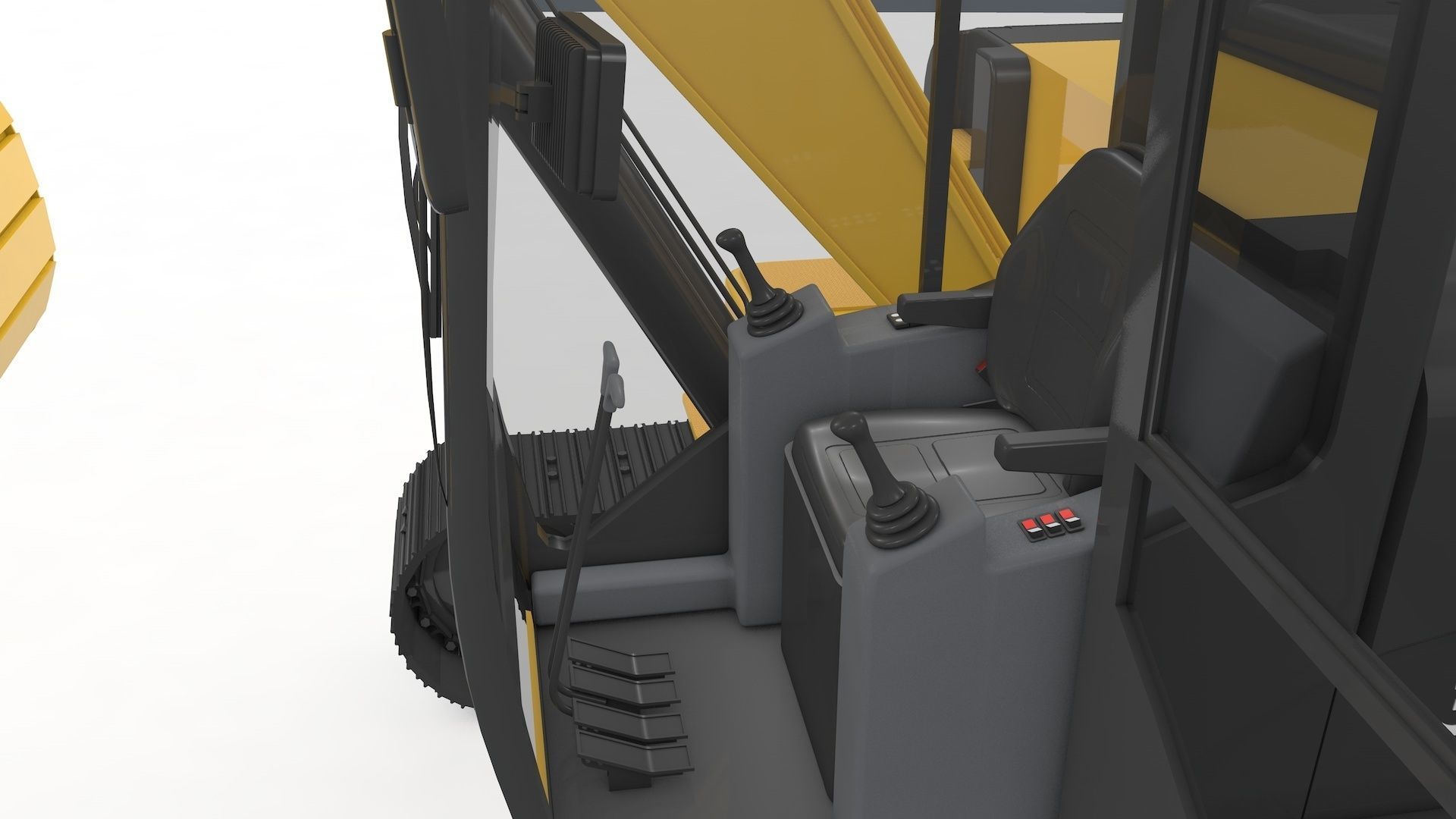 Excavator Medium Rigged 3D model_42
