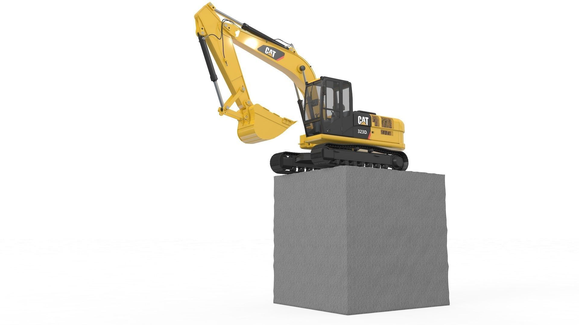 Excavator Medium Rigged 3D model_28