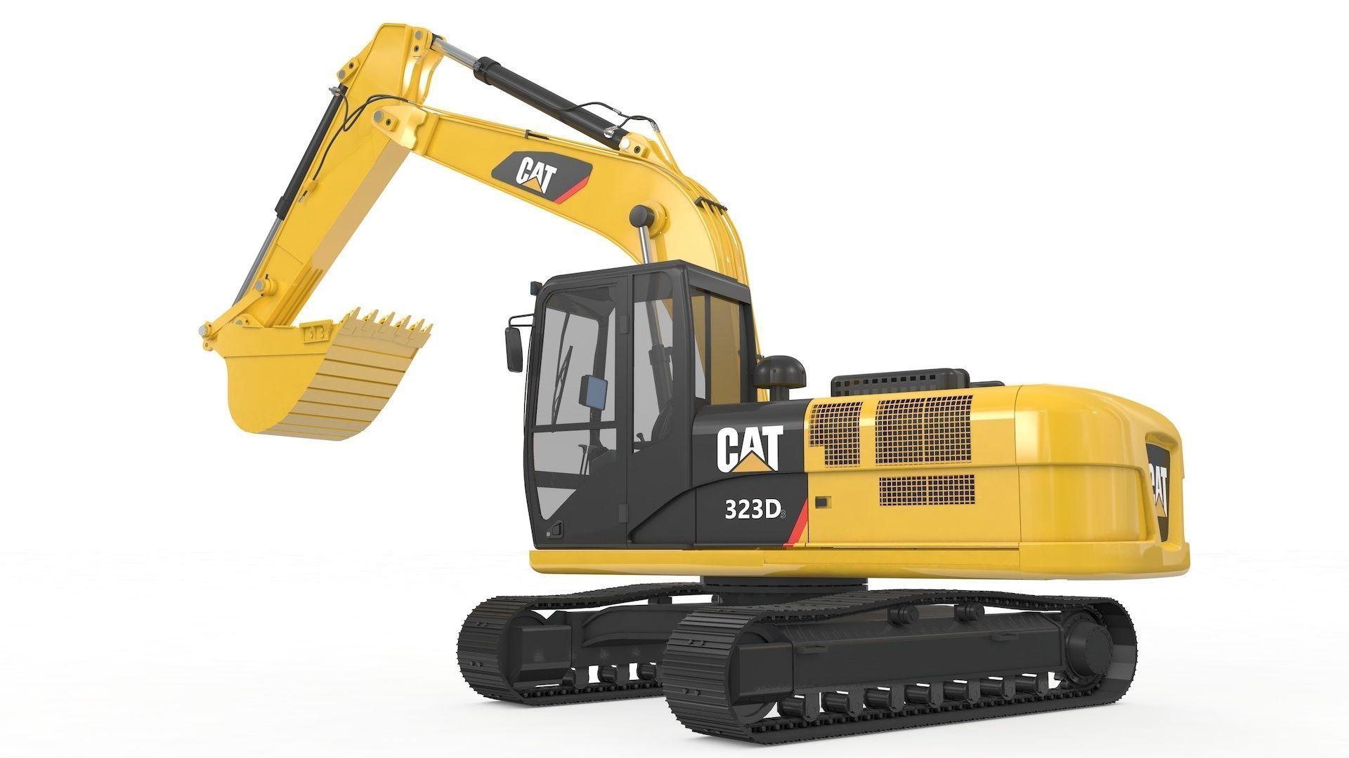 Excavator Medium Rigged 3D model_35