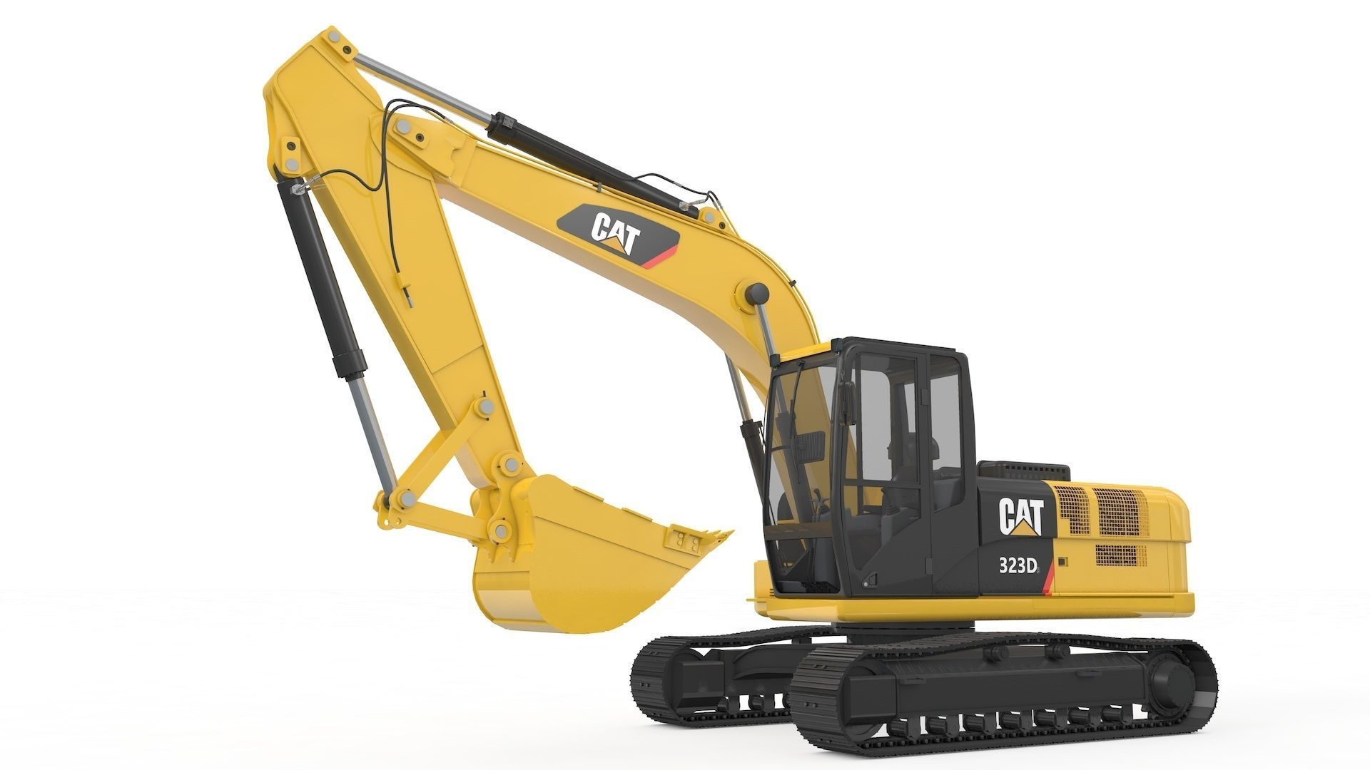 Excavator Medium Rigged 3D model_19