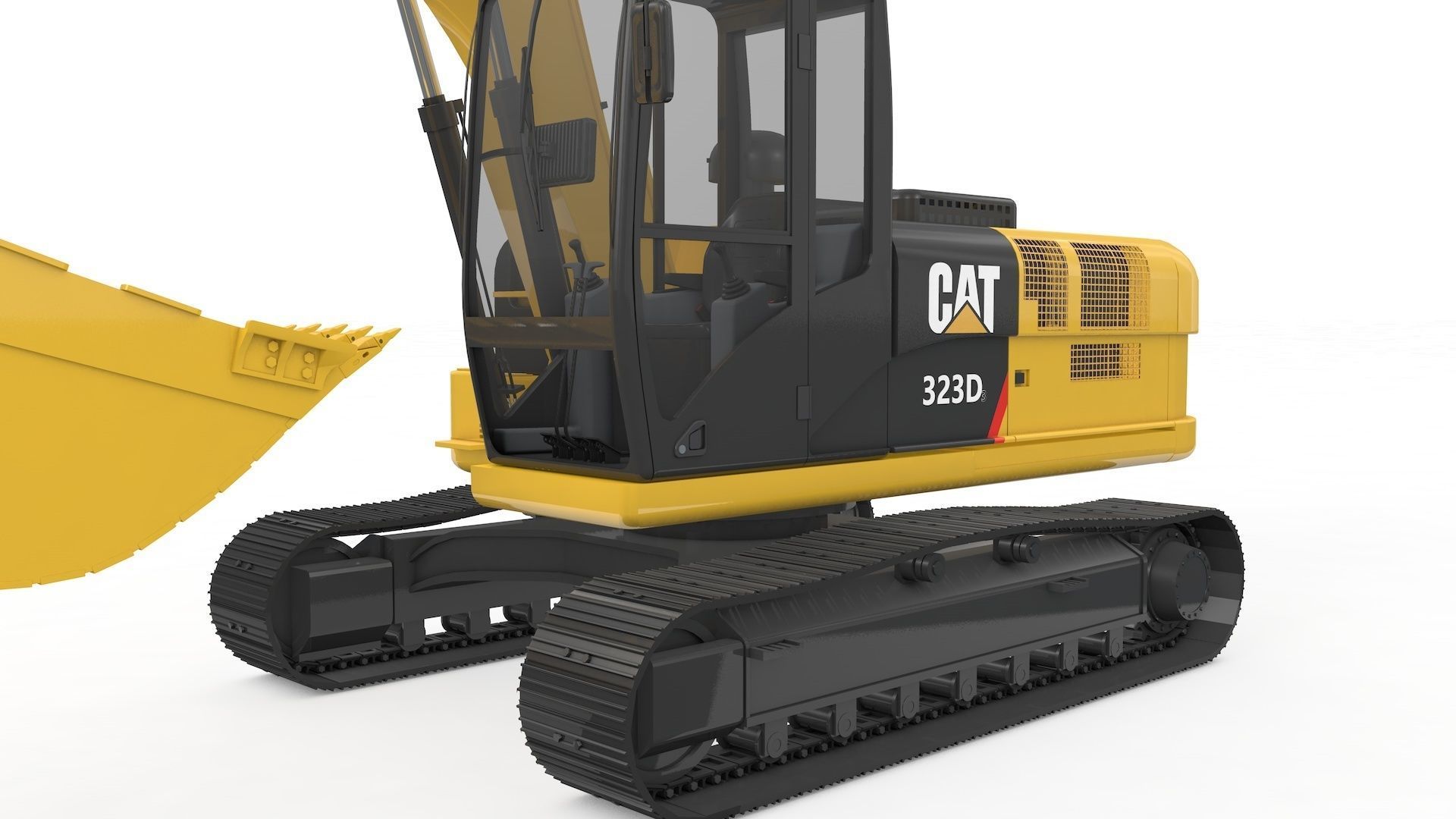 Excavator Medium Rigged 3D model_27