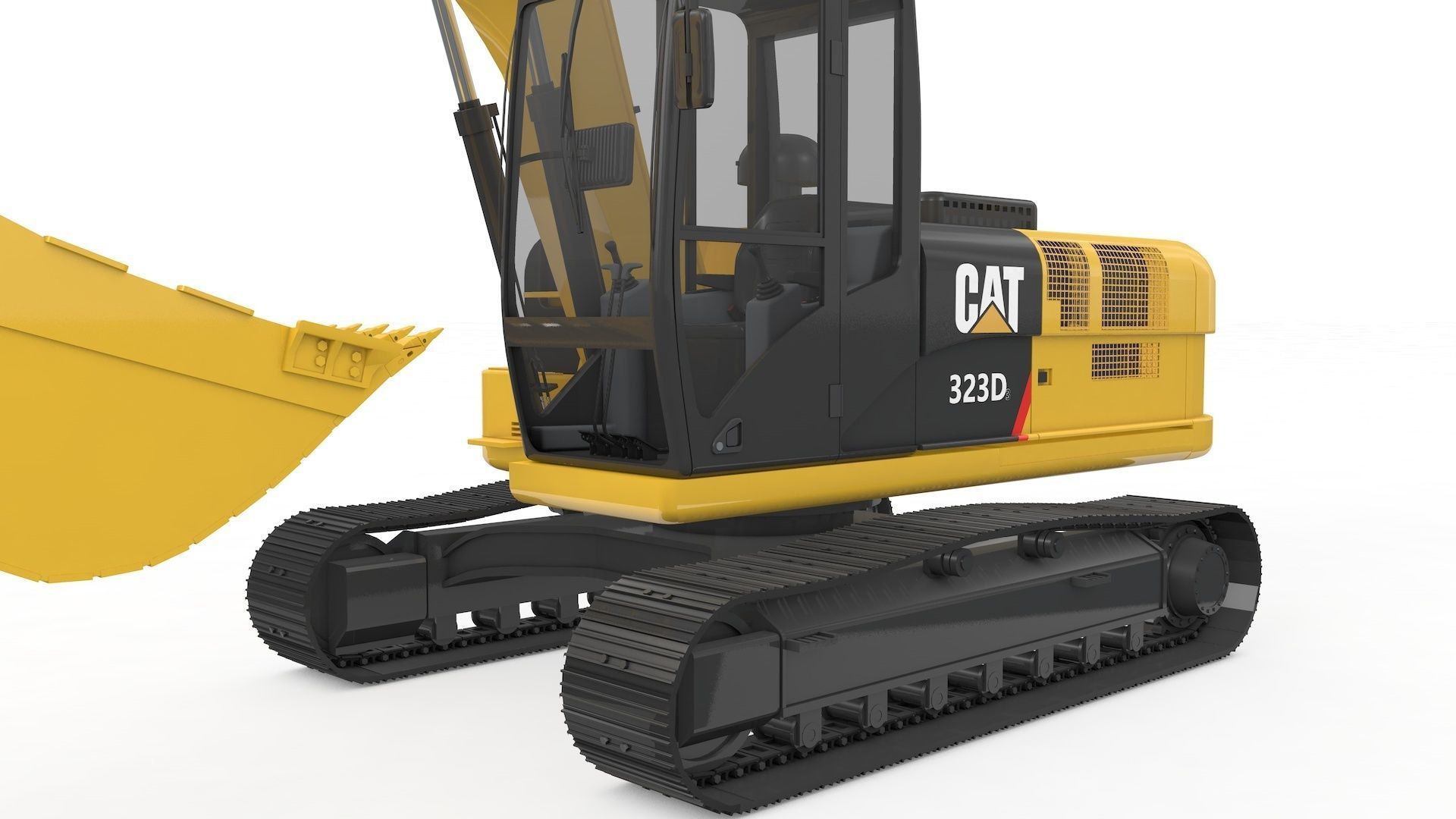 Excavator Medium Rigged 3D model_23