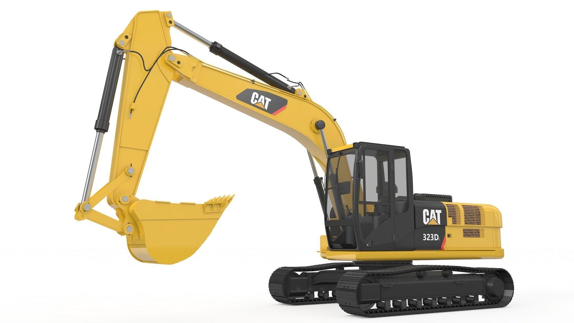 Excavator Medium Rigged 3D model_10