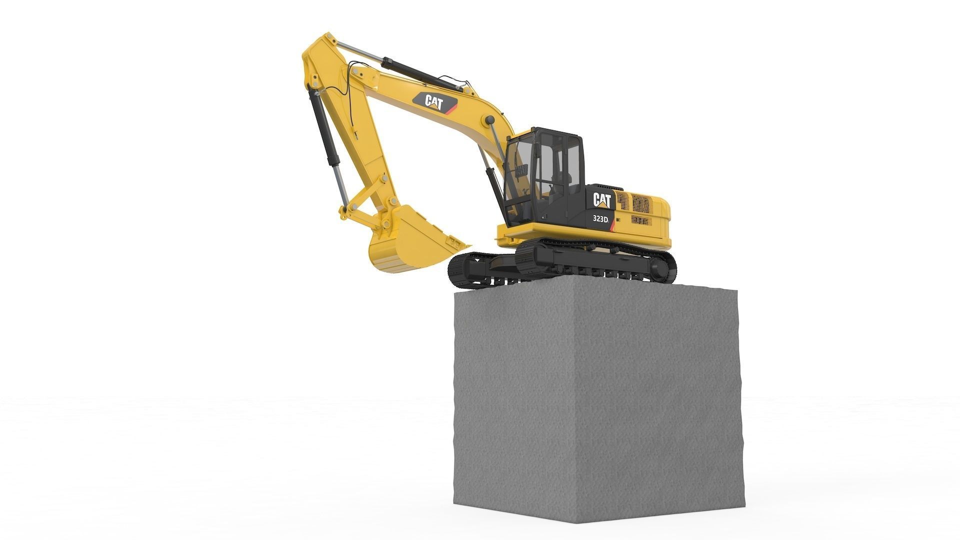 Excavator Medium Rigged 3D model_29