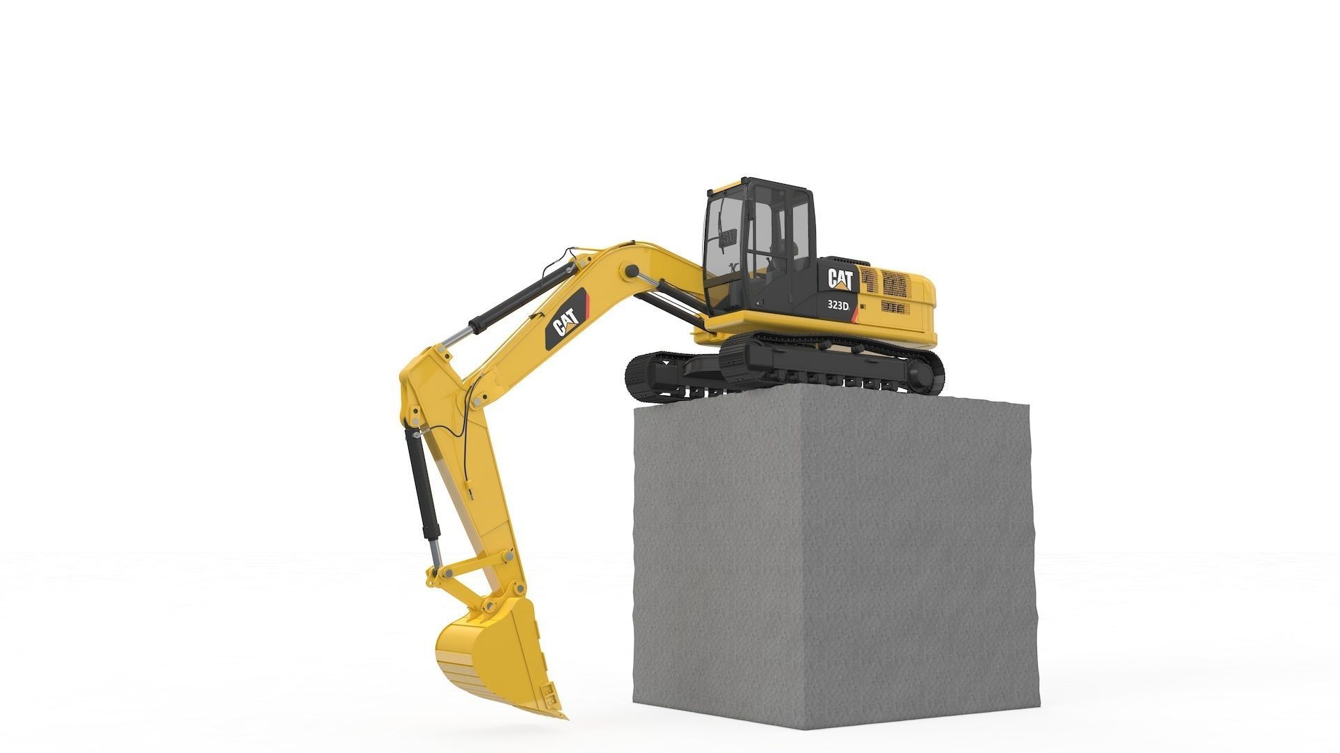 Excavator Medium Rigged 3D model_32