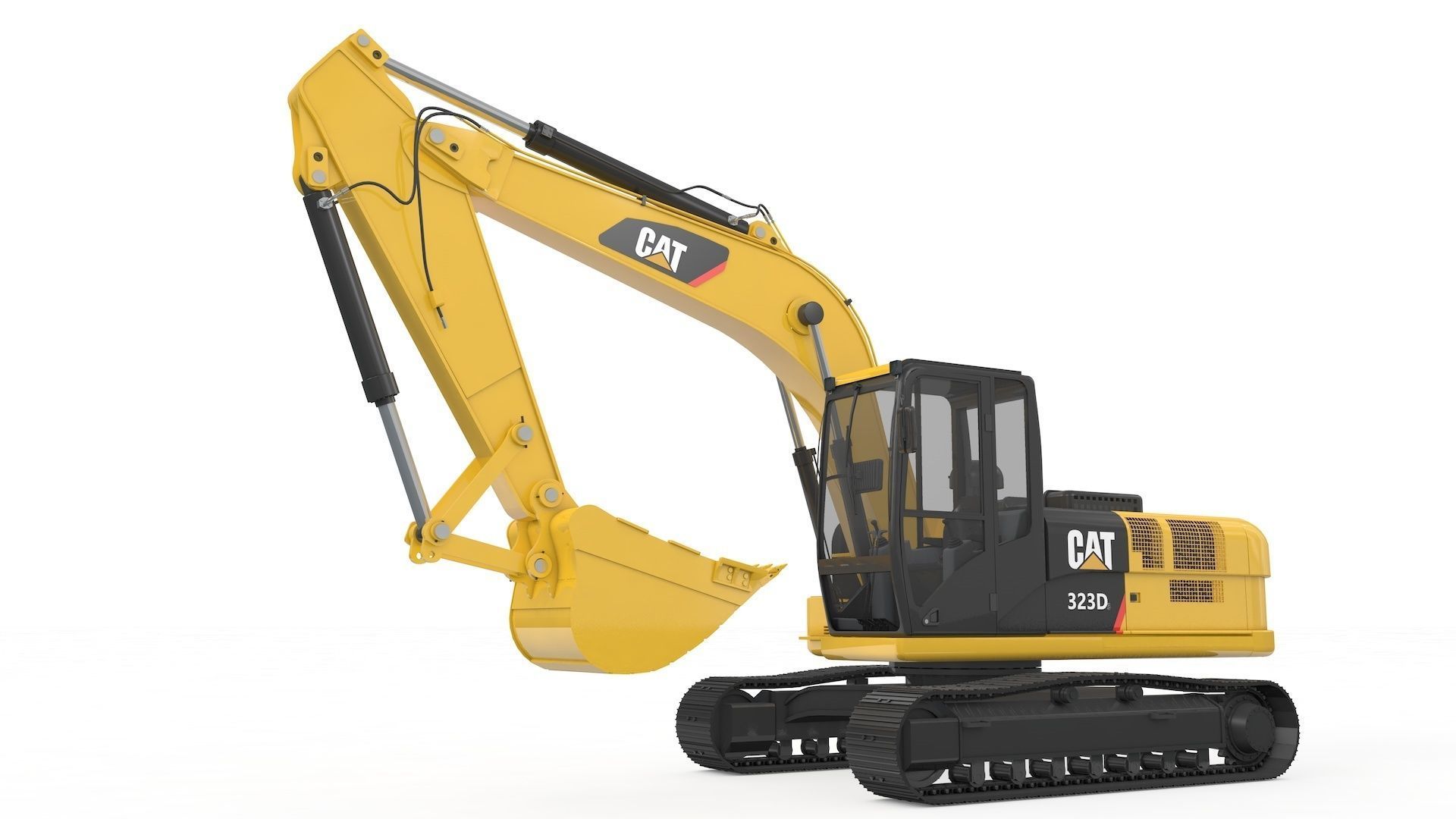 Excavator Medium Rigged 3D model_18