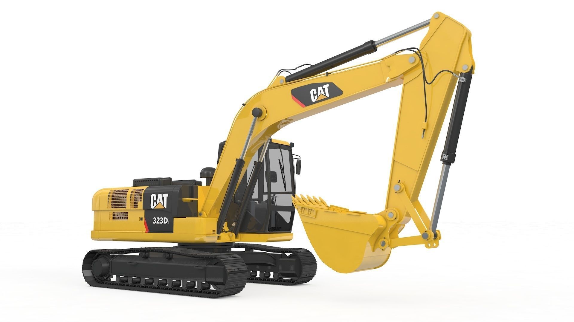 Excavator Medium Rigged 3D model_4