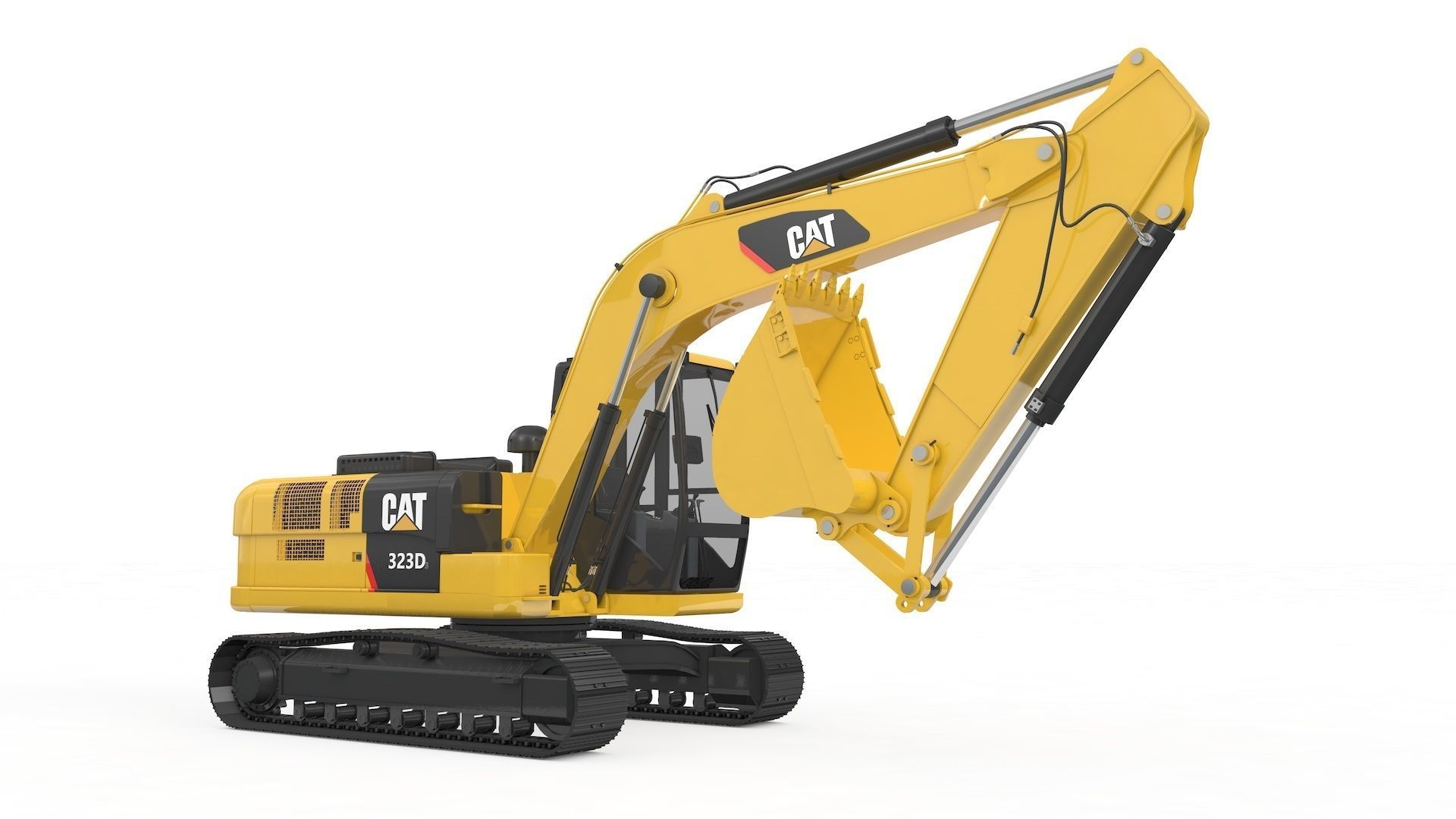 Excavator Medium Rigged 3D model_3