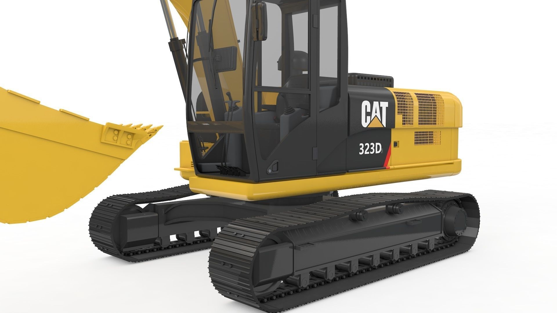 Excavator Medium Rigged 3D model_24