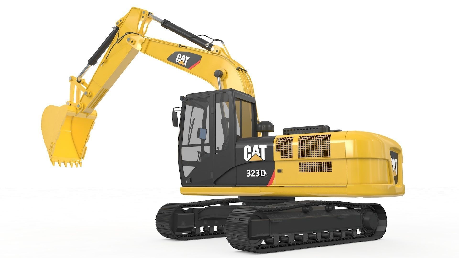 Excavator Medium Rigged 3D model_38