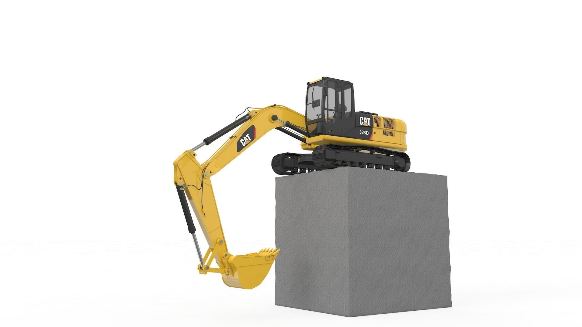 Excavator Medium Rigged 3D model_33