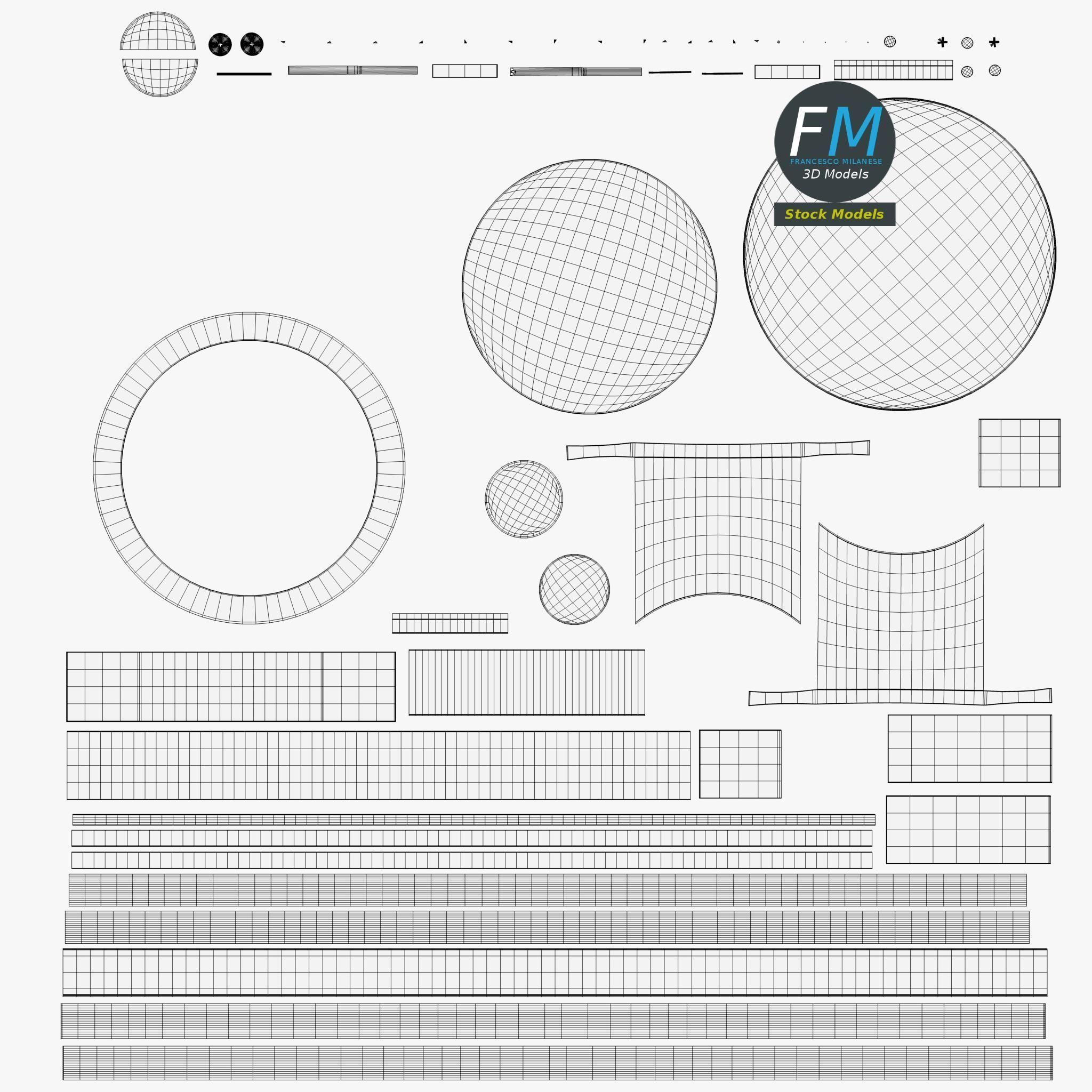 Wall mounted bulkhead lamp 3D model_12