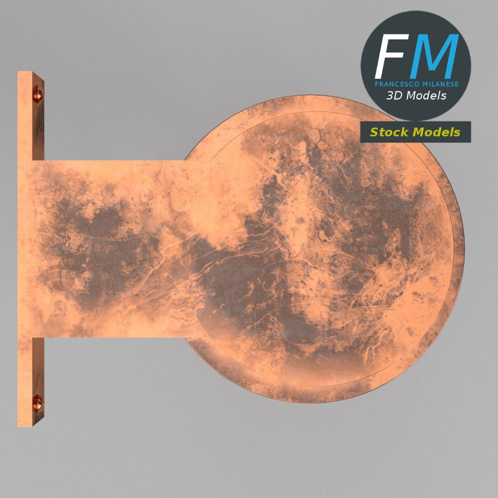 Wall mounted bulkhead lamp 3D model_6