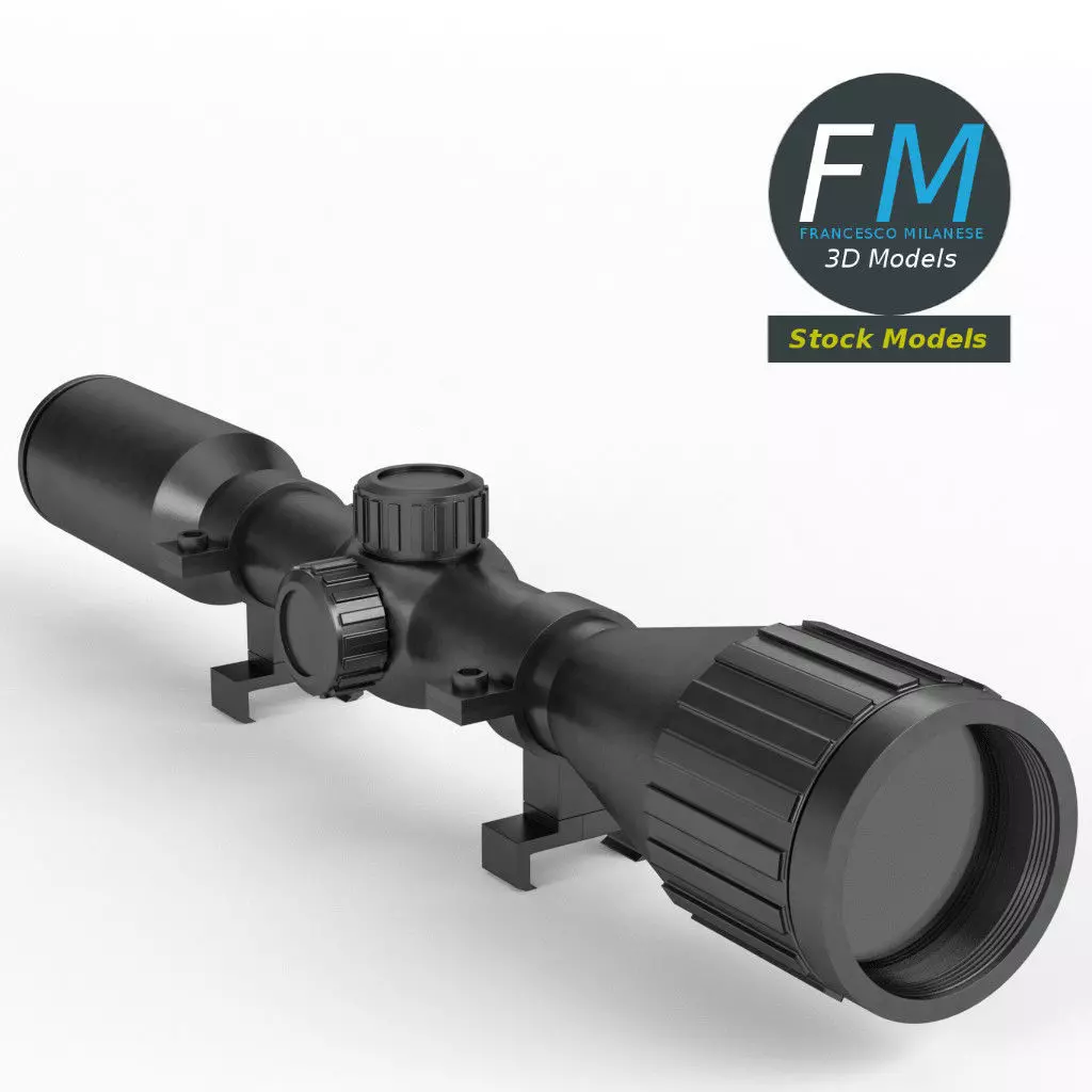 Rifle scope 3D model_0