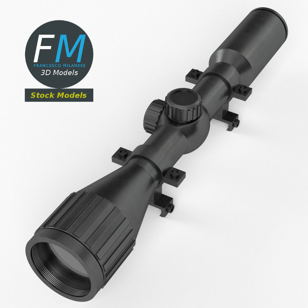 Rifle scope 3D model_2