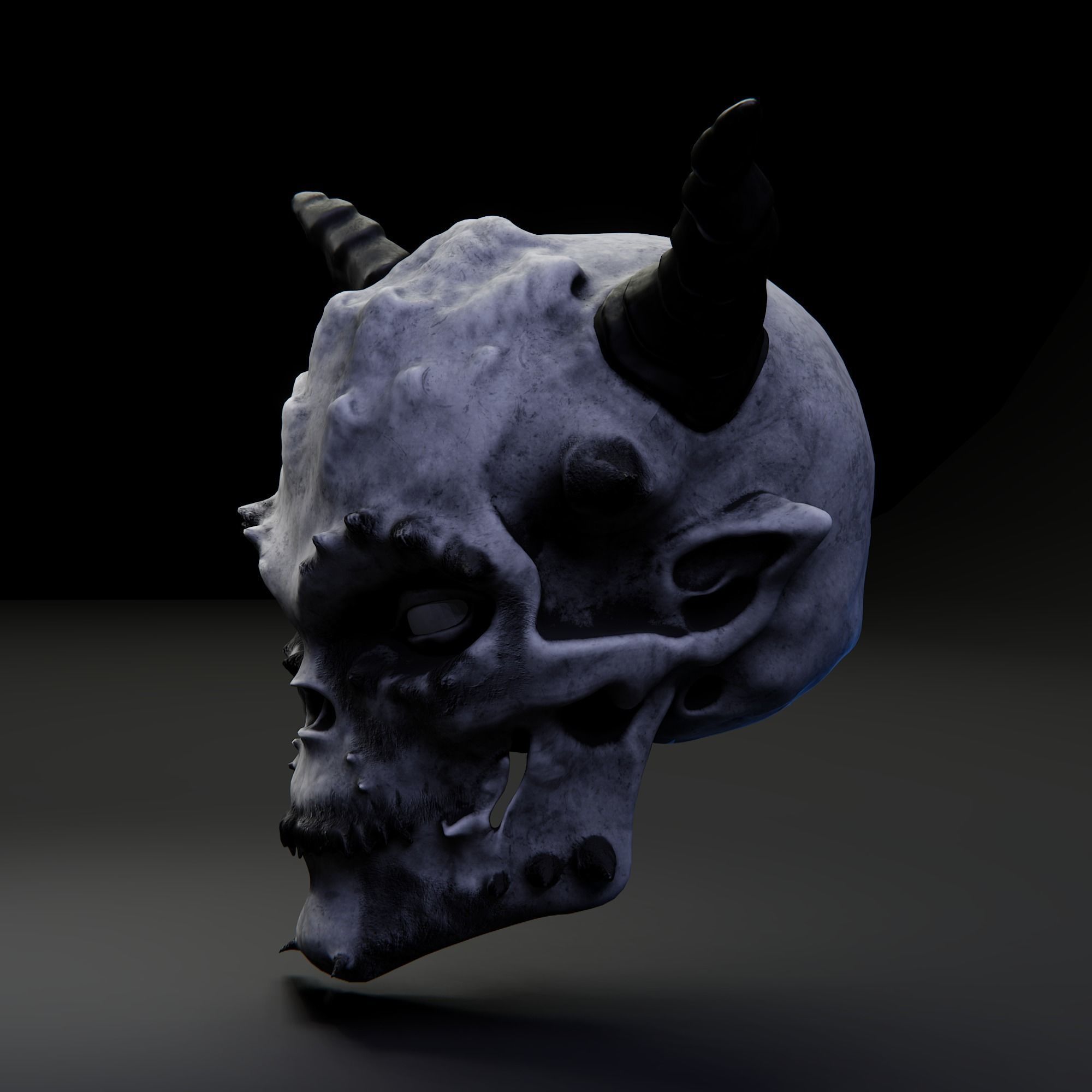 Demon skull Low-poly 3D model_4