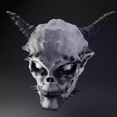 Demon skull Low-poly 3D model