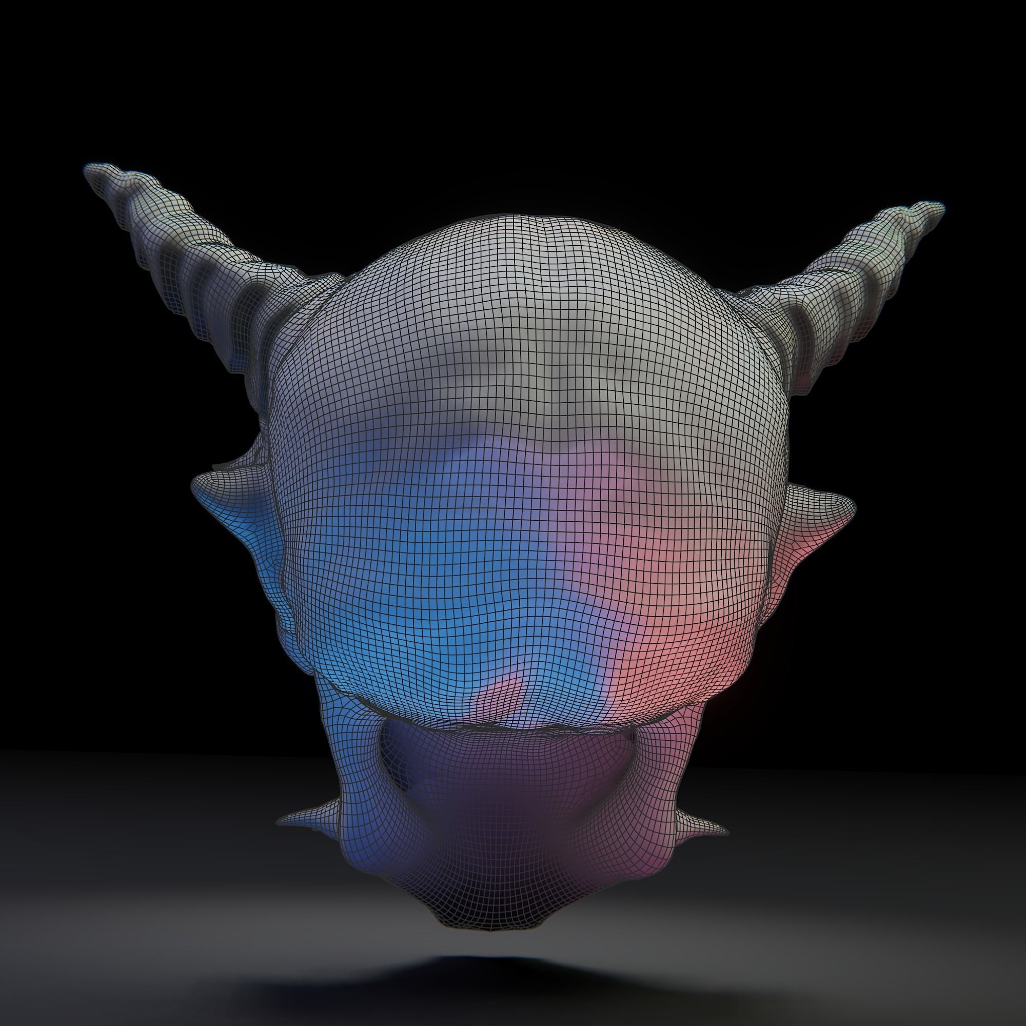 Demon skull Low-poly 3D model_7