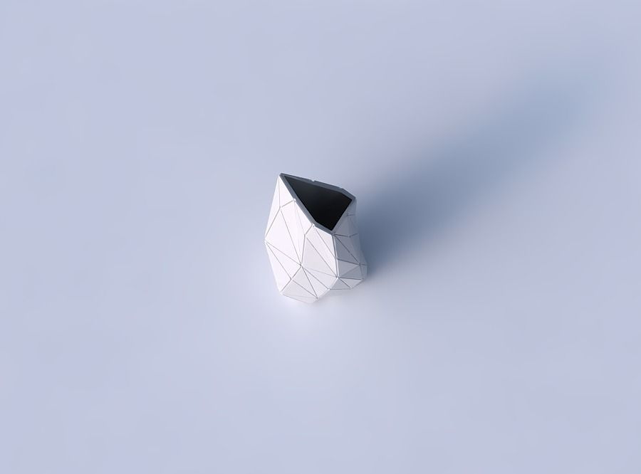 Vase twist tipped triangle with triangle plates 3D print model_2