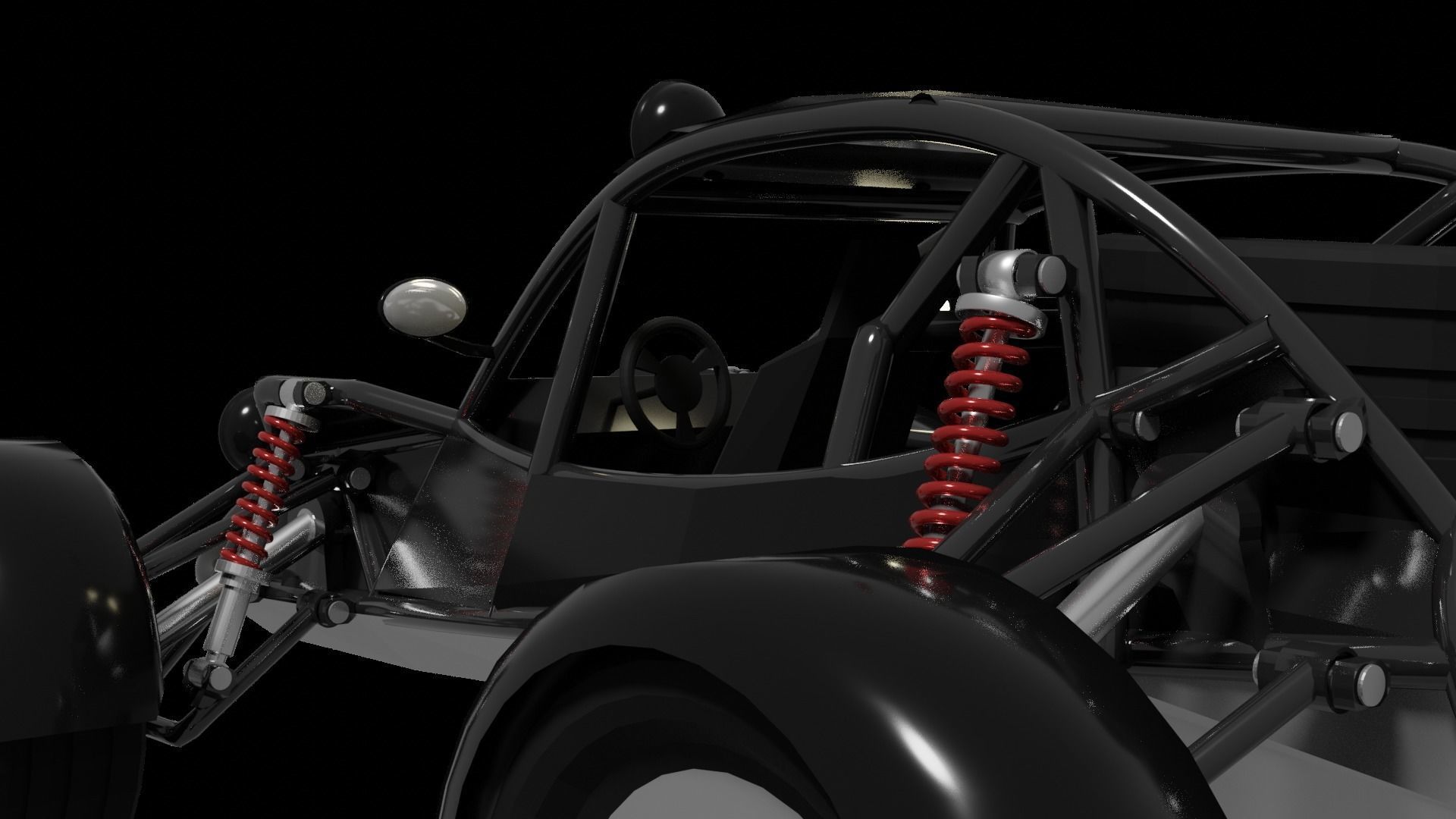 Buggy car Low-poly 3D model_3