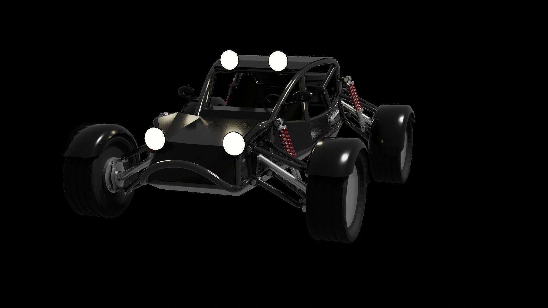 Buggy car Low-poly 3D model_1