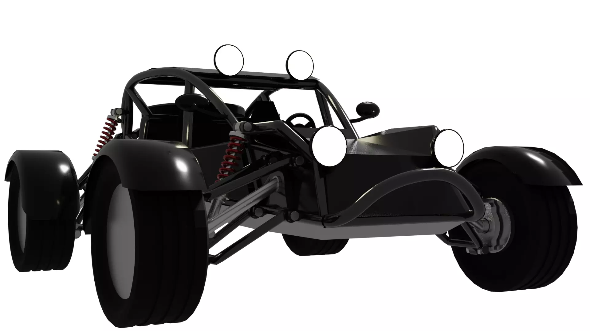 Buggy car Low-poly 3D model_0