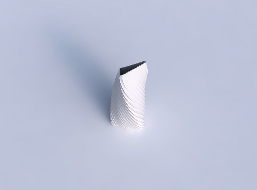 Vase twist tipped triangle with twisted diagonal grid pattern 3D print model_1