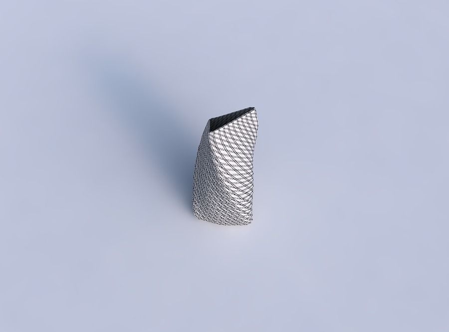 Vase twist tipped triangle with twisted diagonal grid pattern 3D print model_6
